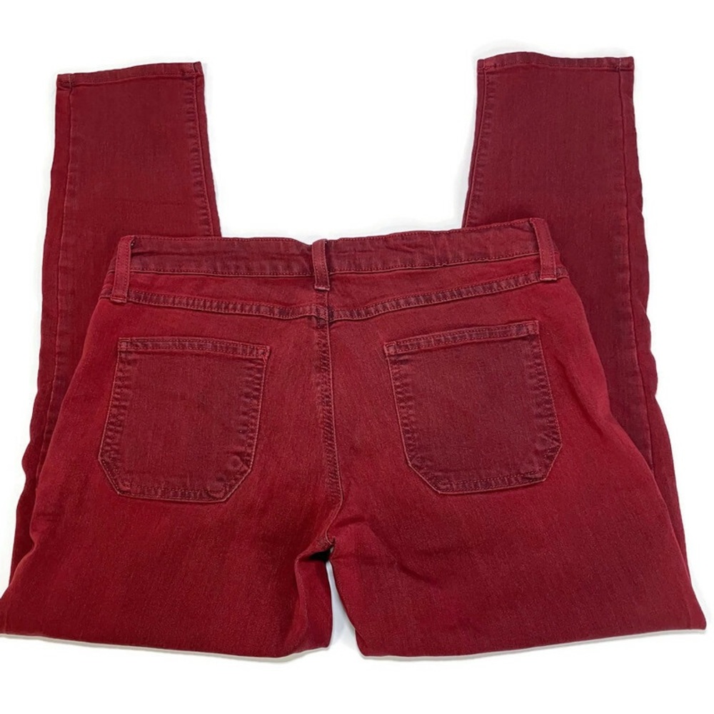 Just Black Jeans Womens 29P Red Stretch Denim Mid Rise Straight Leg Ankle USA